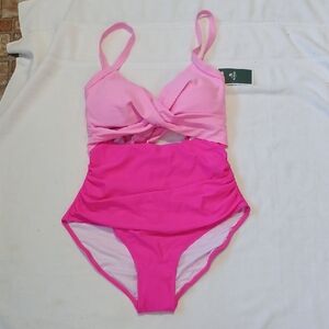 Vibrant Pink One-Piece Swimsuit Eomenie Size Medium